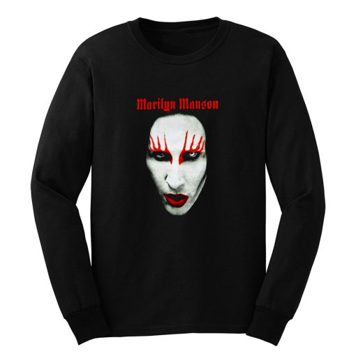 MARILYN MANSON Big Face Red Lips Gothic Long Sleeve