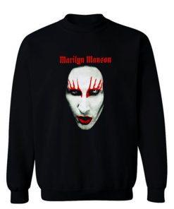 MARILYN MANSON Big Face Red Lips Gothic Sweatshirt