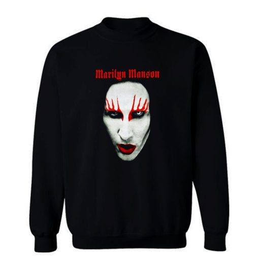 MARILYN MANSON Big Face Red Lips Gothic Sweatshirt