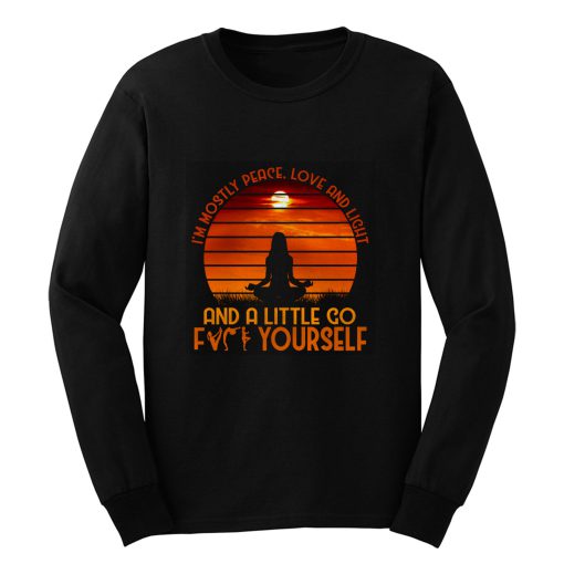 Mostly Peace Love And Light Yoga Long Sleeve