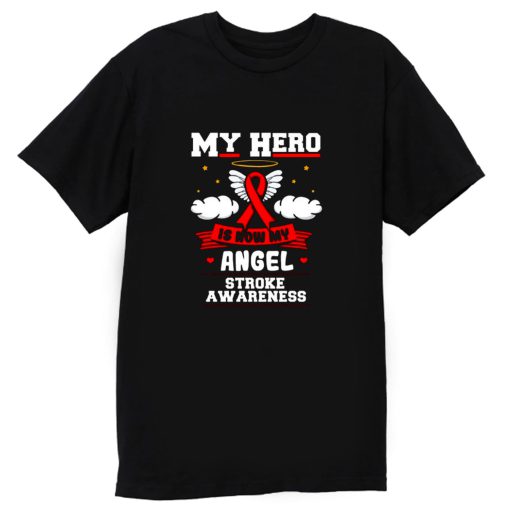 My Hero Is Now My Angel Red Ribbon Awareness T Shirt