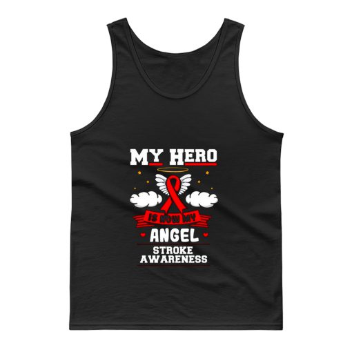 My Hero Is Now My Angel Red Ribbon Awareness Tank Top