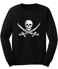 Pixel Skull and Crossbones Long Sleeve