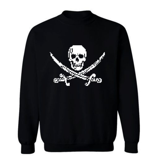 Pixel Skull and Crossbones Sweatshirt