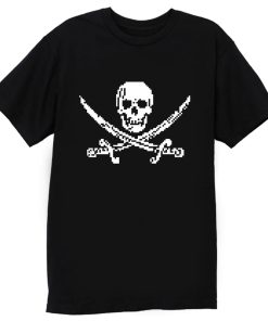 Pixel Skull and Crossbones T Shirt