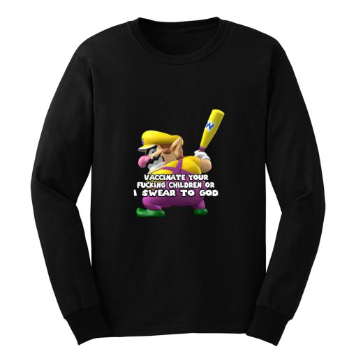 Pro Vaccination Mario Baseball Long Sleeve