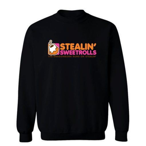 Skyrim Stealing Sweetrolls Dragonborn Dunkin Donuts Sweatshirt