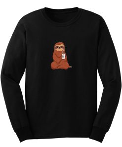 Sloth Coffee Tea Hoodie Lazy Day Hoodie Long Sleeve