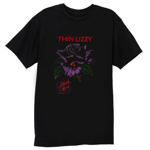 Thin Lizzy black rose T Shirt