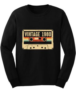 Vintage 1980 Made in 1980 40th birthday Gift Retro Cassette Long Sleeve