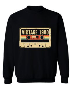 Vintage 1980 Made in 1980 40th birthday Gift Retro Cassette Sweatshirt