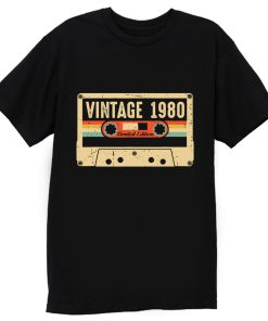 Vintage 1980 Made in 1980 40th birthday Gift Retro Cassette T Shirt