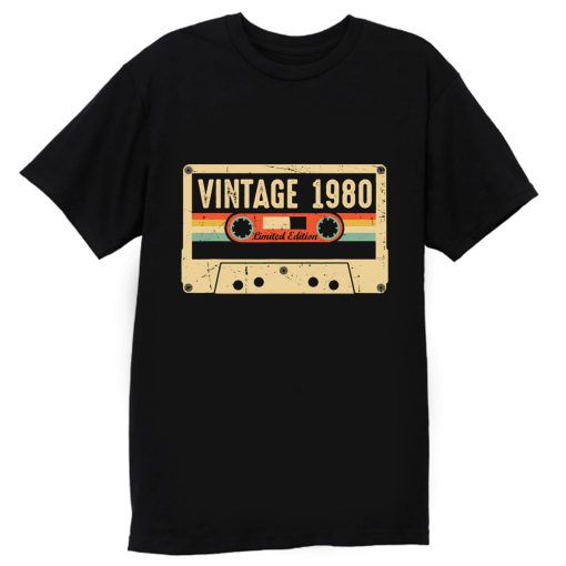 Vintage 1980 Made in 1980 40th birthday Gift Retro Cassette T Shirt