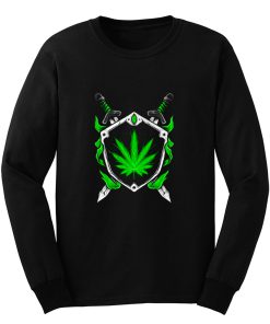 Weed Shield Cannabis Pot Funny Design 2020 gift top Long Sleeve