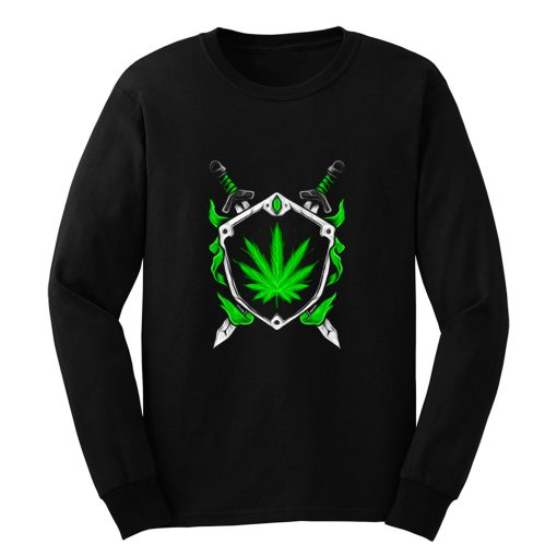 Weed Shield Cannabis Pot Funny Design 2020 gift top Long Sleeve