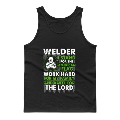 Welder I Stand For American Flag Tank Top