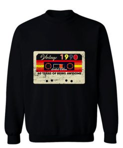 60 The Birthday 60 Years 1990 Retro Tape Cassette Sweatshirt