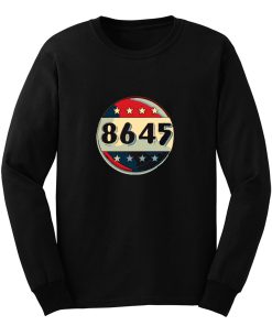 8645 Impeach Trump Anti Trump Vintage Retro Election Button Long Sleeve