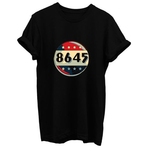 8645 Impeach Trump Anti Trump Vintage Retro Election Button T Shirt