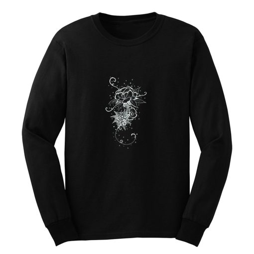 Abstract Rose Tattoo White Long Sleeve