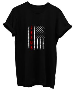 American Flag Jesus Stripes Patriotic Christian T Shirt