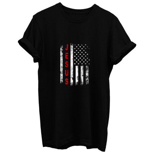 American Flag Jesus Stripes Patriotic Christian T Shirt