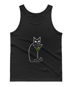 Black Cat Loves Martinis Shaken Not Stirred Tank Top