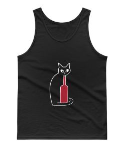 Black Cat Loves Wine Tank Top
