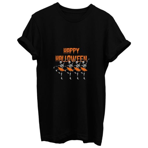 Black Dance Skull Horror Halloween T Shirt