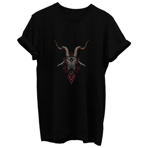 Black Goat Skull T Shirt