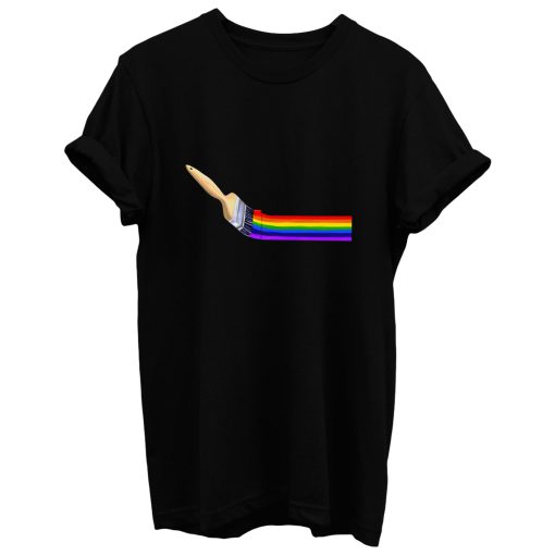 Brush Painting A Rainbow T Shirt