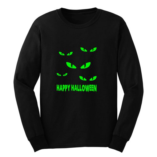 Cat Eyes Happy Halloween Long Sleeve