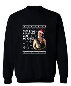 Die Hard Ho Ho Ho Machine Gun Christmas Knit Sweatshirt