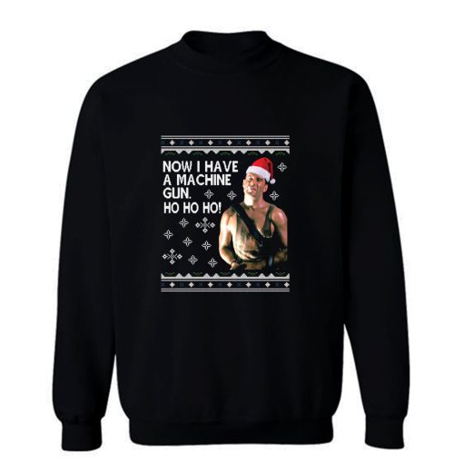 Die Hard Ho Ho Ho Machine Gun Christmas Knit Sweatshirt