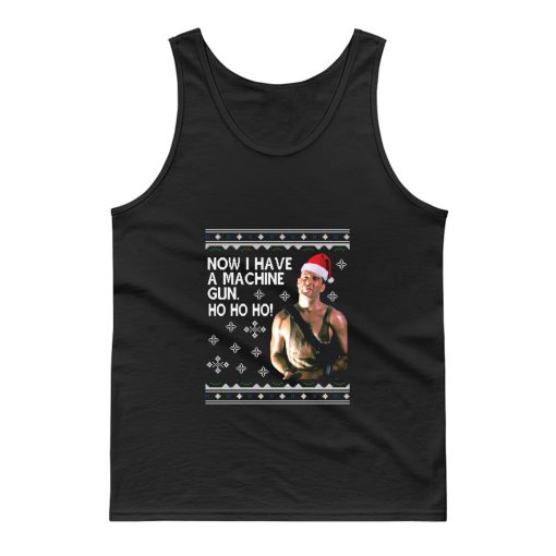 Die Hard Ho Ho Ho Machine Gun Christmas Knit Tank Top
