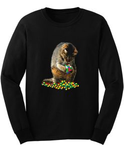 Funny Cat Playing With Cool Rubik Cube Long Sleeve