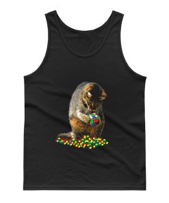 Funny Cat Playing With Cool Rubik Cube Tank Top