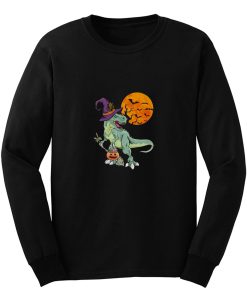 Halloween Witchy Dinosaur T Rex Horror Halloween T Rex Long Sleeve