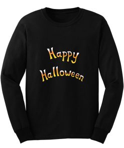 Happy Halloween Candy Corn Pattern Long Sleeve