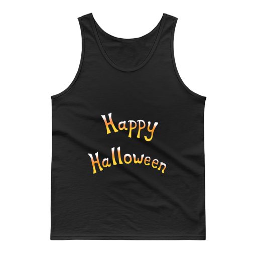 Happy Halloween Candy Corn Pattern Tank Top