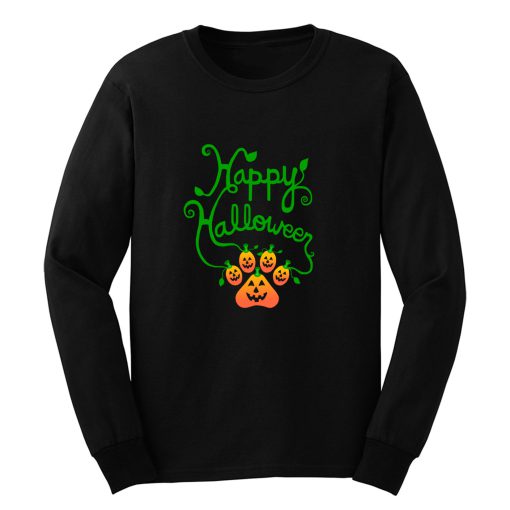 Happy Halloween Pawpkin Print Long Sleeve