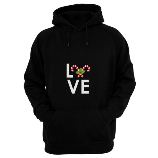 I Love Christmas Candy Cane Ornament Hoodie