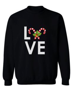 I Love Christmas Candy Cane Ornament Sweatshirt