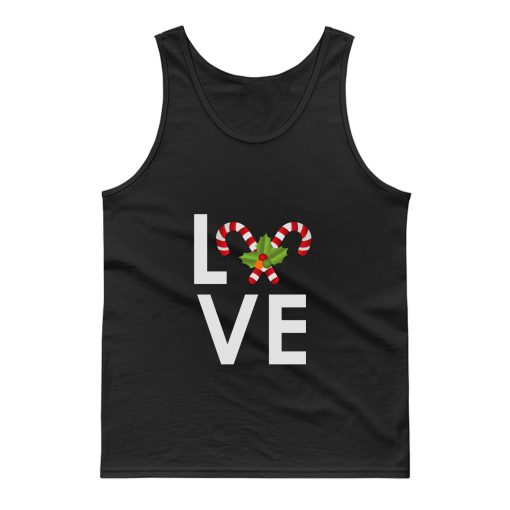 I Love Christmas Candy Cane Ornament Tank Top