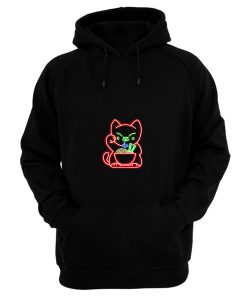 Maneki Neko Ramen Noodle Lucky Cat Hoodie