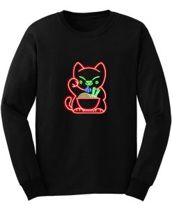 Maneki Neko Ramen Noodle Lucky Cat Long Sleeve