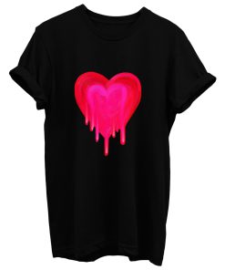 Melting Magenta Painted Heart T Shirt