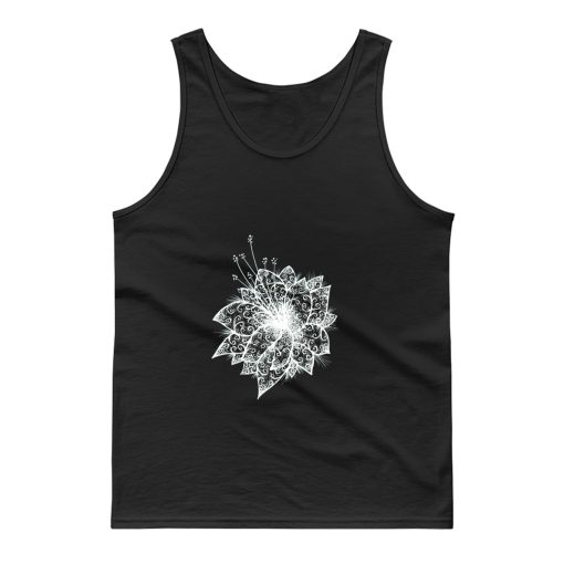 Orchid Lineart White Tank Top