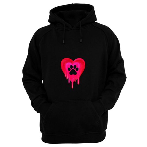 Pawprint Melting In Heart Hoodie