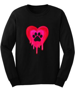 Pawprint Melting In Heart Long Sleeve